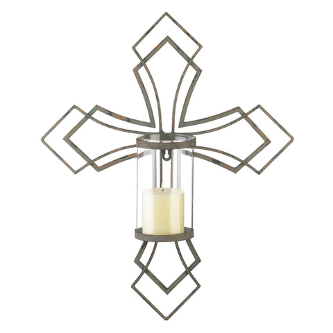zr- CONTEMPORARY CROSS CANDLE WALL SCONCE **Free Shipping**